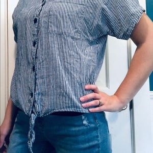 Striped Button Down Blouse